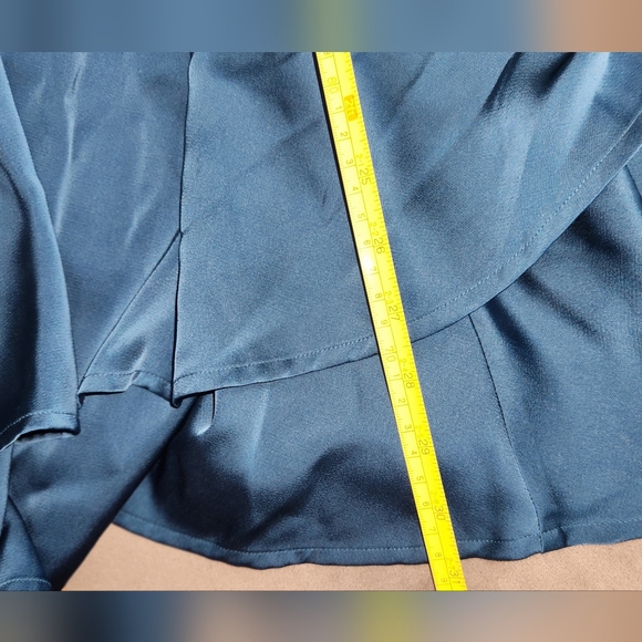 Altar'd State Small Blue Corset Satin Tiered Mini Melney Dress - Picture 12 of 17